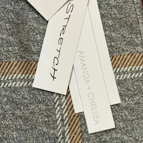 New Amanda+Chelsea Stretch Comfort Waist Plaid Poly Mini Skirt Women's Petite L - Picture 7 of 8